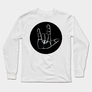ASL ILY chalkboard circle Long Sleeve T-Shirt